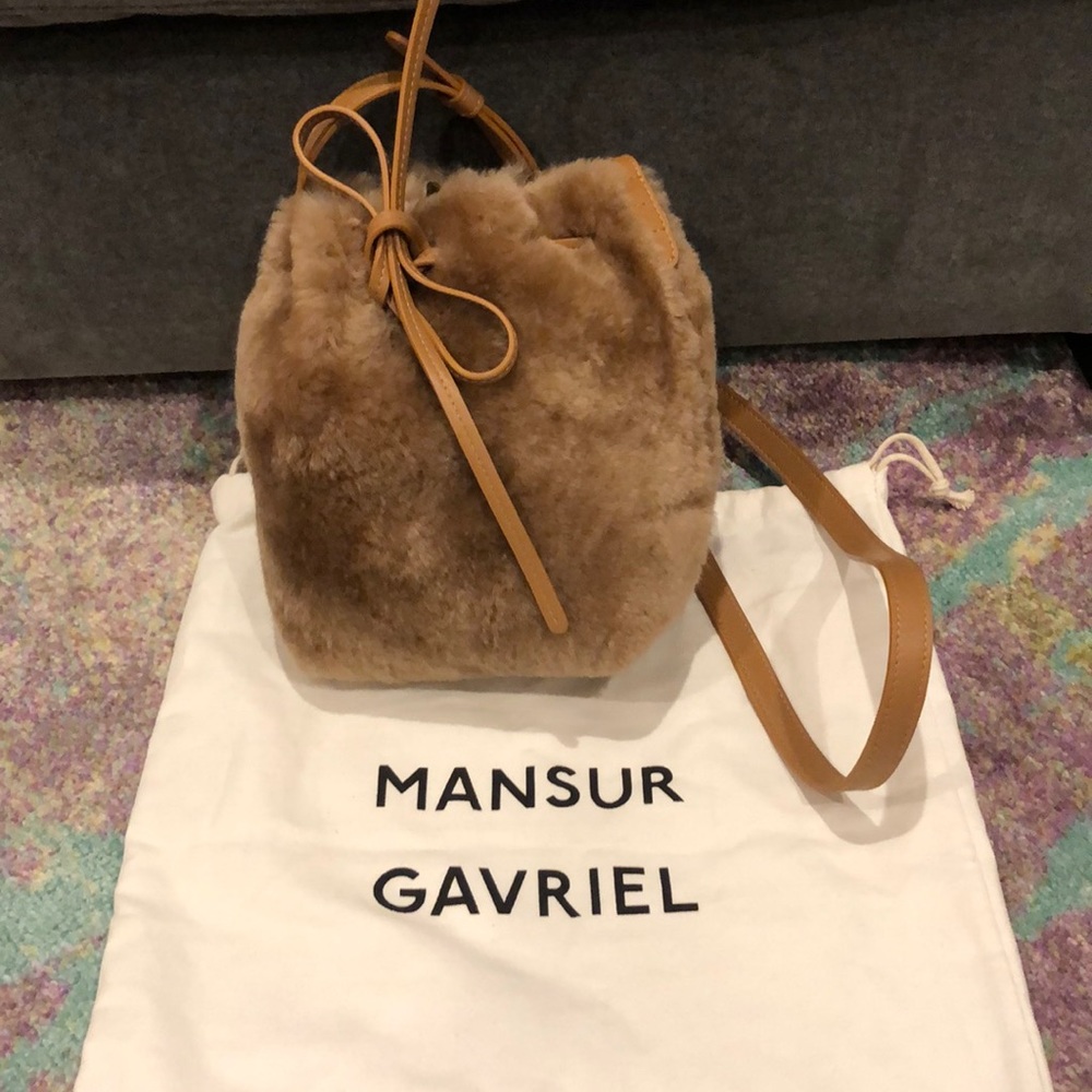 Mansur gavriel shearling bucket bag